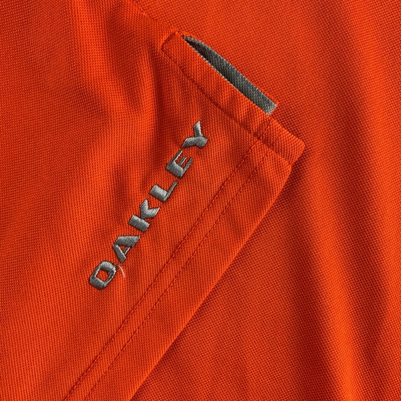 Oakley Orange Golf Polo Short Sleeve Shirt - Picture 4 of 5